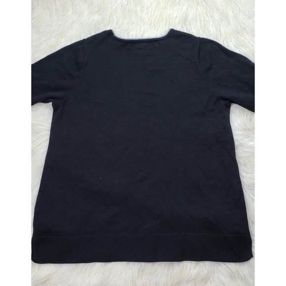 Karen Scott Contrast Trim Crewneck Sweater - Picture 4 of 4